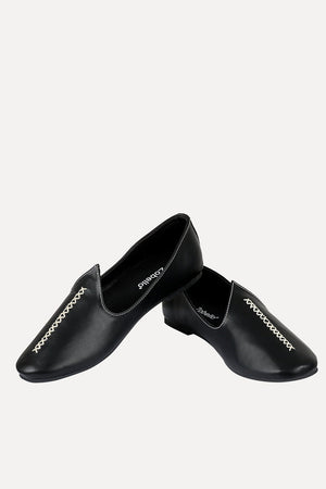 Mens Contrast Stitch Faux Leather Juttis