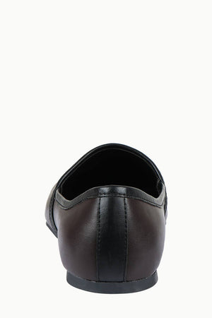 Mens Dark Brown Faux Leather Juttis