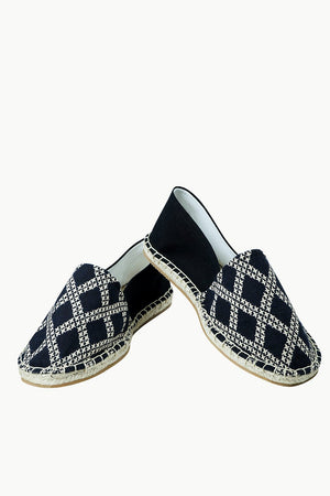 Men's Diagonal Check Print Espadrilles