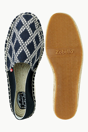 Men's Diagonal Check Print Espadrilles