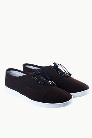 Men's Elastic Tassel Chocolate Brown Boat Shoes
