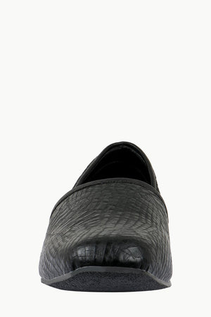 Men's Faux Leather Black Juttis