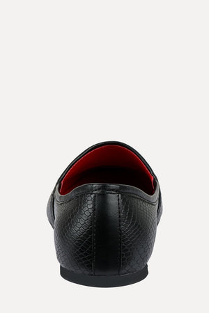 Men's Faux Leather Black Slip-On Juttis