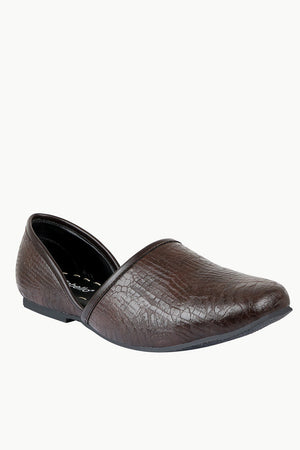 Men's Faux Leather Brown Juttis