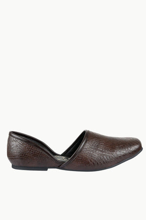 Men's Faux Leather Brown Juttis