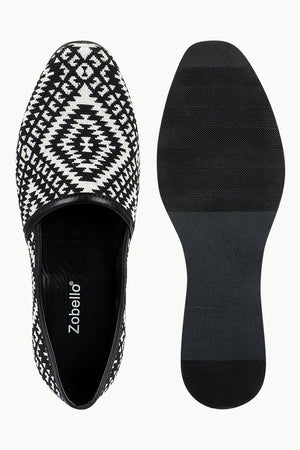 Men's Geometric Jacquard Slip-On Juttis