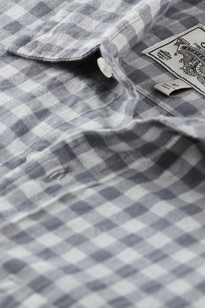 Men's Grey Gingham Check Shirt