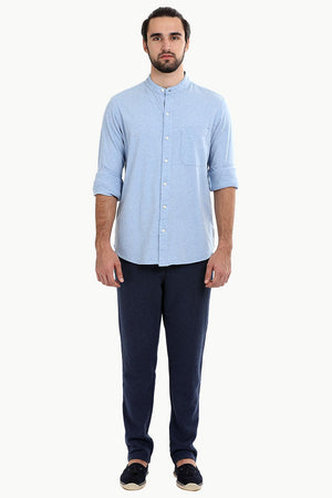 Men's Heather Baby Blue Knit Shirt
