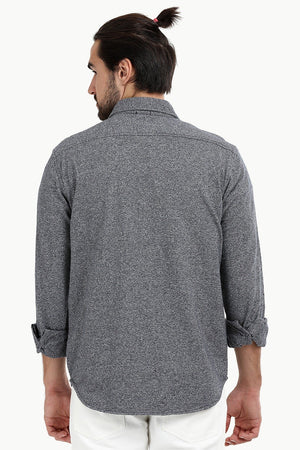 Men's Heather Charcoal Knit Shirt