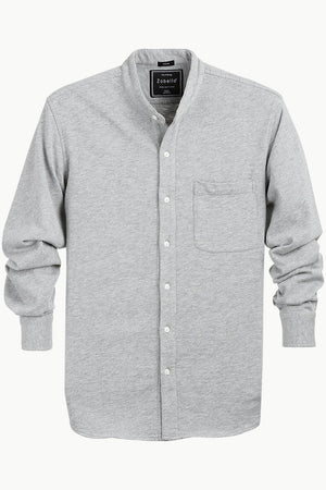 Men's Heather Grey Knit Mandarin Shirt