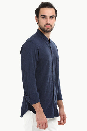 Men's Heather Navy Knit Shirt