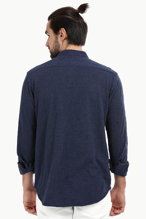 Men's Heather Navy Knit Shirt