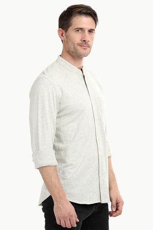 Men's Heather Oatmeal Knit Shirt