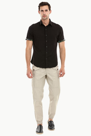 Men's Jet Black Casual Knit Shirt