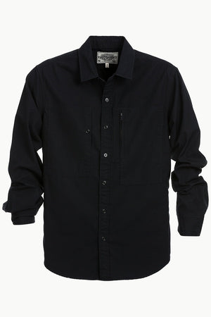 Men's Jet Black Casual Twill Shirt