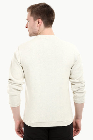 Men's Knit Navajo White V-Neck Sweatshirt