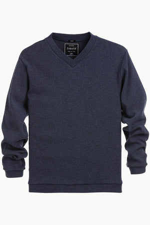 Men's Knit Navy V-Neck Sweatshirt