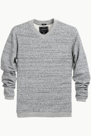 Men's Knit Sports Grey V-Neck Sweatshirt
