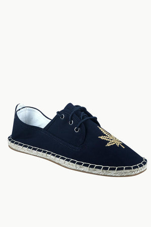 Men's Leaf Patch Lace-Up Espadrilles