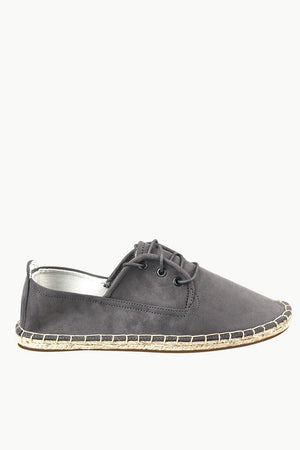 Men's Metro Grey Suede Lace Up Espadrilles