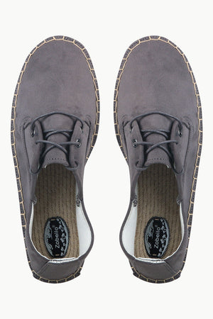 Men's Metro Grey Suede Lace Up Espadrilles