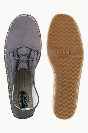 Men's Metro Grey Suede Lace Up Espadrilles