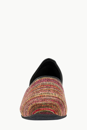 Men's Multicolour Jacquard Slip-On Juttis