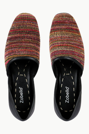 Men's Multicolour Jacquard Slip-On Juttis