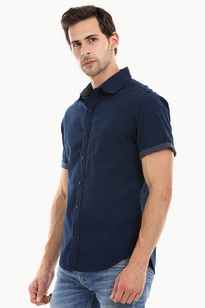 Men's Navy Casual Knit Shirt