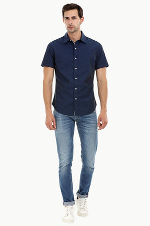 Men's Navy Ditsy Printed Shirt