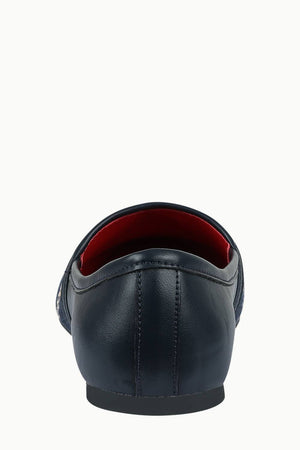 Men's Navy Jacquard Slip-On Juttis