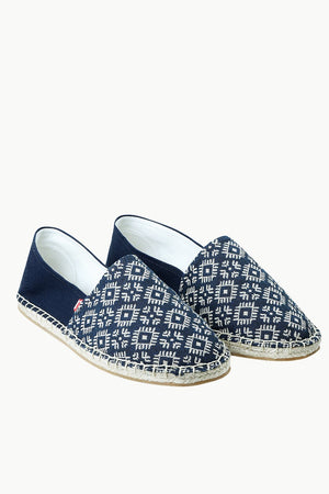 Men's Navy n' Oatmeal Ethnic Print Espadrilles