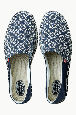 Men's Navy n' Oatmeal Ethnic Print Espadrilles