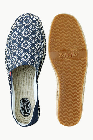 Men's Navy n' Oatmeal Ethnic Print Espadrilles