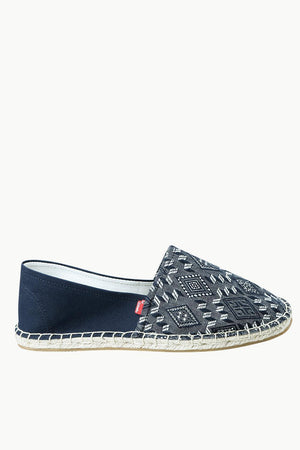 Men's Navy n' White Ethnic Print Espadrilles