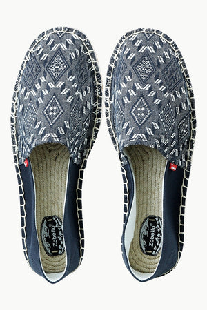 Men's Navy n' White Ethnic Print Espadrilles