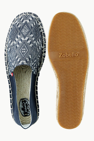 Men's Navy n' White Ethnic Print Espadrilles