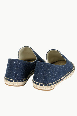 Mens Navy Printed Jute Espadrilles