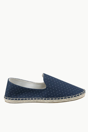 Mens Navy Printed Jute Espadrilles