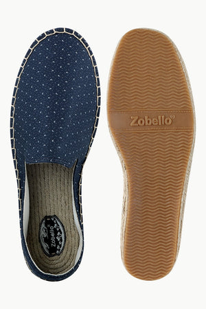 Mens Navy Printed Jute Espadrilles