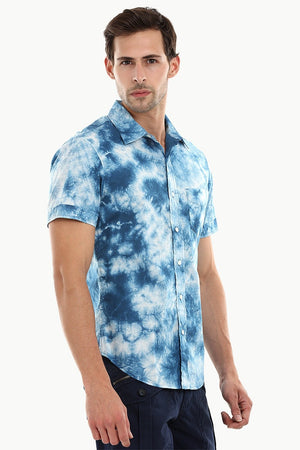 Men's Navy Tie Dye Summer Shirt