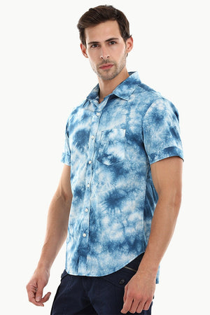 Men's Navy Tie Dye Summer Shirt