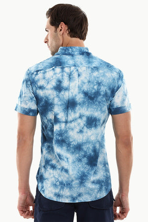 Men's Navy Tie Dye Summer Shirt