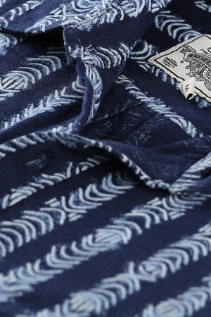Men's Navy Tribal Print Knit Shirt