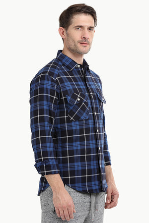 Men's Navy/Black Flannel Shirt