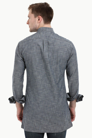 Men's Nehru Collar Short Denim Kurta