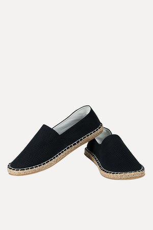 Men's Printed Black Canvas Espadrilles