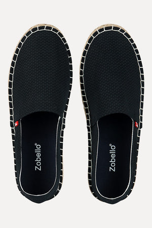 Men's Printed Black Canvas Espadrilles