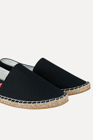 Men's Printed Black Canvas Espadrilles