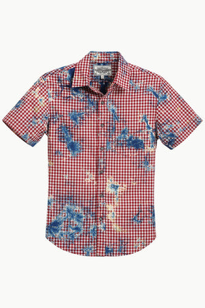 Men's Red Gingham Dyed Shirt